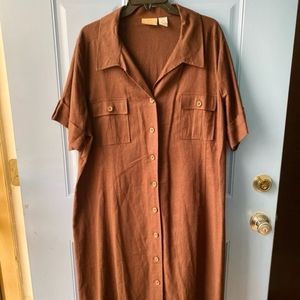 Brown Linen Dress